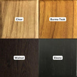 Wood Ceylon serving tray with handles available in clear, burma teak, walnut, and ebony wood finishes