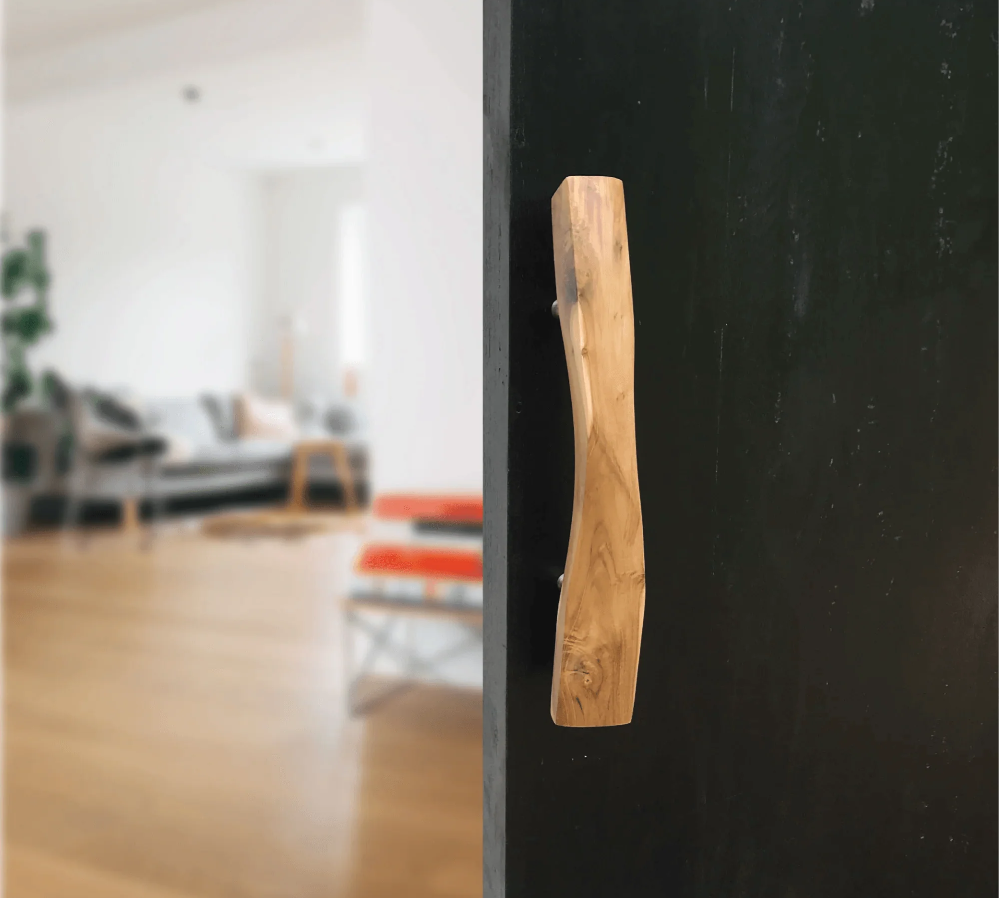 Modern wood-glass door handle - 028 - clear / single-sided