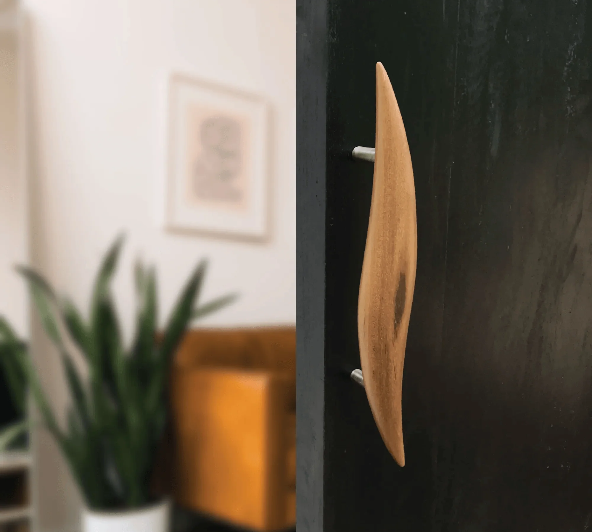 Hand-Carved Unique Teak Door Handle - 030 - Clear / Single-Sided Handle