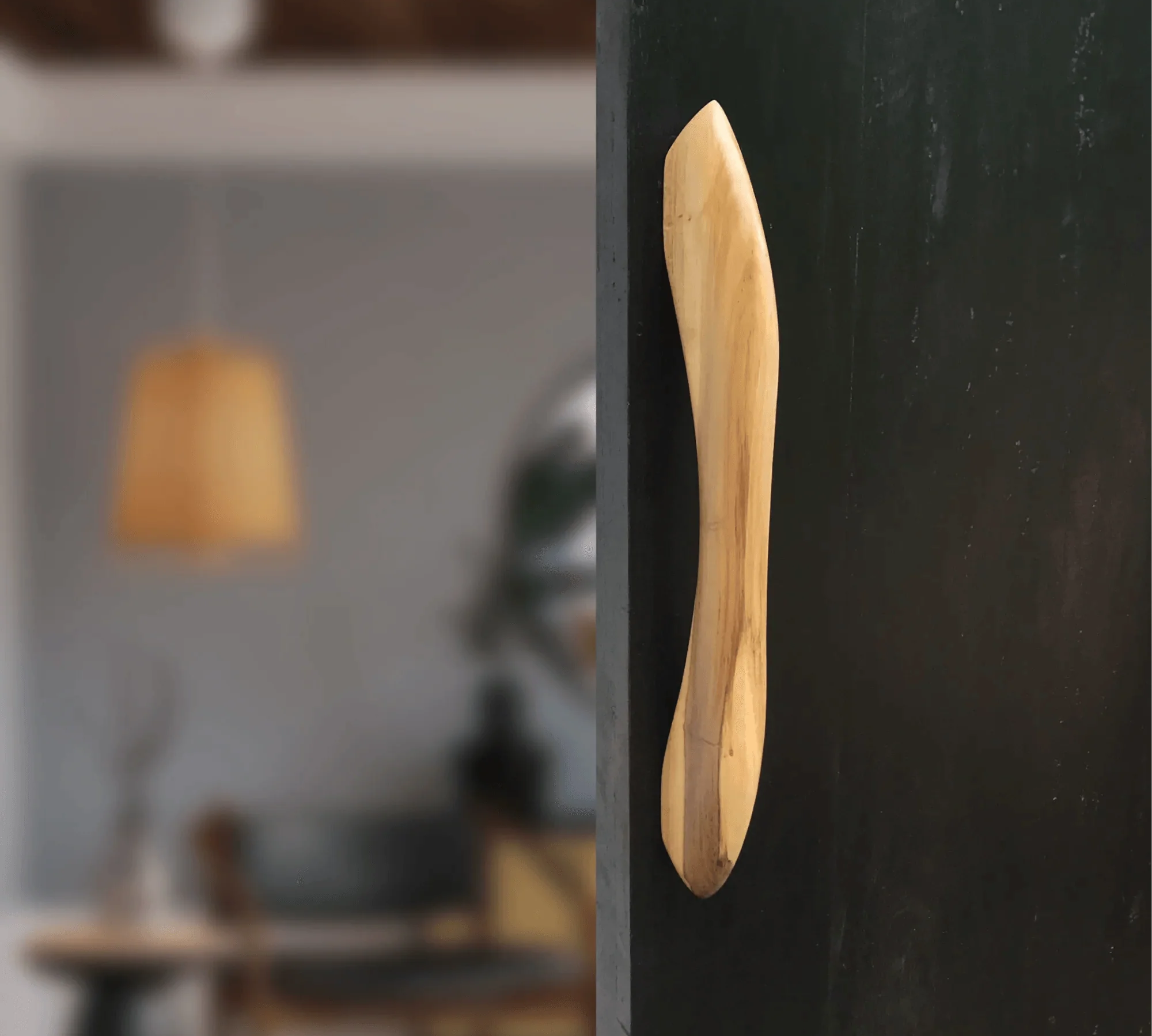 Handmade unique closet door handles - 024 - clear / single-sided handle